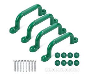 Relaxdays Climbing Frame Handles, 4-pack, 100 kg, Play Tower & Loft Bed Accessories, Plastic, Green, 24 x 3 x 7 cm