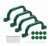 Relaxdays Climbing Frame Handles 4-Pack, Recessed Grips, Holds 100 kg, Play Tower & Loft Bed, Green, 24x3x7 cm