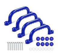Relaxdays Climbing Frame Handles, Pack of 4, Recessed Plastic Grips, Up to 100 kg, Blue, 24 x 3 x 7 cm