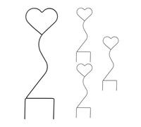Relaxdays Climbing Support Heart Set of 4, 80% iron 20% plastic, Black, 49 x 14 x 0.5 cm