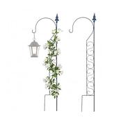 Relaxdays Climbing Support with Shepherd's Hook, Trellis for Plants, Powder-Coated Steel, 116 x 28 cm, Black