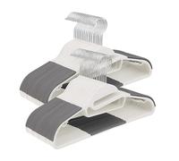 Relaxdays Clothes Hangers, 50-Piece Set, Non-Slip Rubberised, Crossbar, U-Shaped Opening, tie Holder, Slim Design, White, Iron, Plastic, 22.5 x 41.5 x 0.5 cm