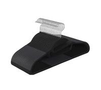 Relaxdays Clothes Hangers, Set of 20, Non-Slip Rubberised, Crossbar, U-Shaped Opening, tie Holder, Slim Design, Black, Iron, Plastic, 22.5 x 41.5 x 0.5 cm