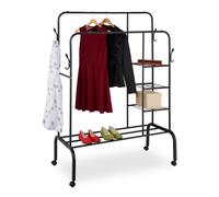 Relaxdays Clothes Rack on Wheels with Double Rails