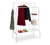 Relaxdays Clothes Rack on Wheels with Double Rails