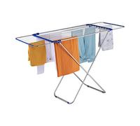 Relaxdays Clotheshorse extendable, foldable, stainless steel, 13.6 m drying length, free-standing dryer HBT 97 x 176 x 55 cm, silver