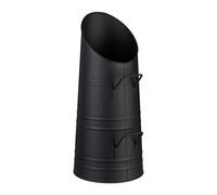 Relaxdays Coal Scuttle, 9 litres, Iron Bucket with 2 Handles, Pellet Scoop for Refilling, Fireplace, Charcoal Hod, Black