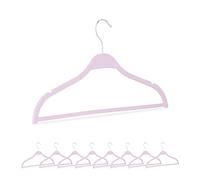 Relaxdays Coat, 10x Set, Space-Saving Storage, Thin Clothes Hanger, Closet Organiser, Wheat Straw, Plastic, Pink, Plant fibre, 21 x 41.5 x 0.6 cm