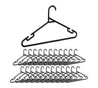 Relaxdays Coat, 24x Set, Space-Saving Storage, Thin Clothes Hanger, Closet Organiser, Recycled Plastic, Black, 21 x 41 x 0.5 cm