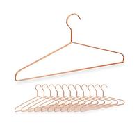 Relaxdays Coat Hanger, Set of 12, for Shirts, Jackets & Trousers, Space-Saving, Metal, 42 cm Wide, Clothes, Copper