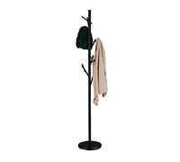 Relaxdays Coat Rack, Metal, 12 Hooks, HxD: 176 x 30 cm, Jackets, Scarves, Tree Form, Stable, Practical, Accessory, Black, Iron, 176 x 30 x 30 cm