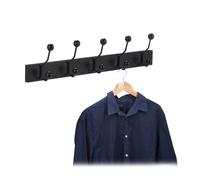Relaxdays Coat Rack with 5 Hooks in Black