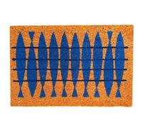 Relaxdays Coconut Doormat 60x40, Fish-patterned Doormat, multicoloured