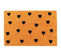 Relaxdays Coconut Doormat 60x40, Heart-shaped Doormat, multicoloured