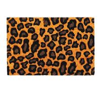 Relaxdays Coconut Doormat 60x40, Leopard-print, non-slip, multicoloured