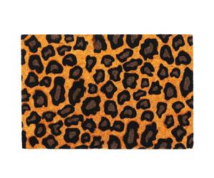 Relaxdays Coconut Doormat 60x40, Leopard-print, non-slip, multicoloured