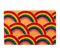 Relaxdays Coconut Doormat 60x40, Rainbow Doormat, non-slip, multicoloured