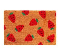 Relaxdays Coconut Doormat 60x40, Strawberry Doormat, multicoloured