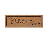 Relaxdays Coconut Doormat, Anti-Slip, Mat for Indoor & Outdoor, Sweet Home Print, 1.5 x 75 x 25 cm, Natural/Black, Coco