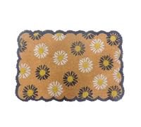 Relaxdays Coconut Doormat, Floral Design, 60x40 cm, Non-Slip, Weatherproof, Indoor & Outdoor, Door Mat, Multicoloured