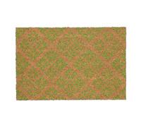 Relaxdays Coconut Doormat, Non-Slip, Floral Pattern, Indoor & Outdoor, Dirt Trap, HWD: 1.5 x 60 x 40 cm, Natural/Green, Coco
