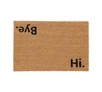 Relaxdays Coconut Doormat, Non-Slip, Welcome Mat with Hi. Bye., Indoor & Outdoor, Dirt Trap, 1.5 x 60 x 40 cm, Natural, Coco