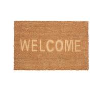 Relaxdays Coconut Doormat, Non-Slip, Welcome Mat with Lettering, Indoor & Outdoor, Dirt Trap, 1.5 x 60 x 40 cm, Natural, Coco