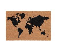 Relaxdays Coconut Doormat, Non-Slip, Welcome Mat with Map, Indoor & Outdoor, Dirt Trap, 1.5 x 60 x 40 cm, Natural/Black, Coco