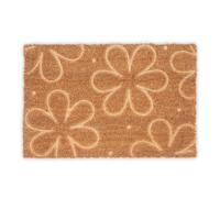 Relaxdays Coconut Doormat with Engraved Flowers
