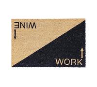 Relaxdays Coconut Entrance Mat, Coir Doormat with Inscription, Shoe Scaper, Weatherproof, HxW: 40x60 cm, Natural/Black, Coco