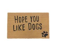 Relaxdays Coconut Mat 80x50cm, Door Mat Dogs, Non-Slip, Weatherproof, Indoor & Outdoor Rug, Natural/Black