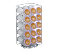 Relaxdays Coffee Capsule Holder Compatible with Keurig K-Cups, for 30 Pods, HWD: 30.5 x 16 x 12.5 cm, Iron Stand, White, 25.5 x 15 x 22 cm