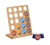Relaxdays Coffee Pod Holder, Compatible with Cafissimo, Stand for 20 Capsules, Bamboo, HWD: 27 x 22 x 11 cm, Natural