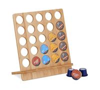 Relaxdays Coffee Pod Holder, Compatible with Cafissimo, Stand for 25 Capsules, Bamboo, HWD: 30 x 27 x 13 cm, Natural, 100%