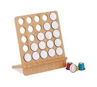 Relaxdays Coffee Pod Holder, Compatible with Nespresso, Stand for 25 Capsules, Bamboo, HWD: 24.5 x 22 x 13 cm, Natural