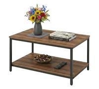 Relaxdays Coffee table with storage, wood & metal