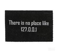 Relaxdays Coir Doormat Indoor & Outdoor, There is no place like 127.0.0.1" Nerdy Entrance Rug, HxW: 60x40 cm, Black