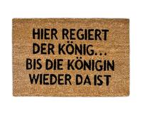 Relaxdays Coir Doormat KÖNIGIN