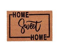 Relaxdays Coir Doormat, Sweet Home', 40 x 60 cm, Non-Slip Welcome Mat, Durable, Indoors & Outdoors, Natural/Black, Coco, 60 x 40 cm