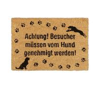 Relaxdays Coir Doormat with Dogs and German Phrase
