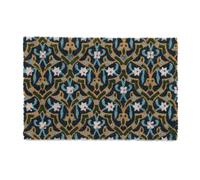Relaxdays Coir Doormat with Oriental Floral Design