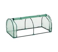 Relaxdays Cold Frame, PE film & Iron, Door with Zip, Vegetables Growing, Raised Bed Cover, HWD: 50 x 128 x 60 cm, Green