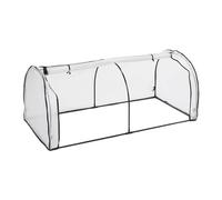 Relaxdays Cold Frame, PE Film & Iron, Door with Zip, Vegetables Growing, Raised Bed Cover, HWD: 80 x 100 x 200 cm, Clear