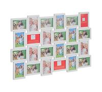Relaxdays Collage Picture Frame, for 24 Photos, 10 x 15, Portrait & Landscape, Gallery Wall Display, 61.5 x 91 cm, White, Fibreboard, 61.5 x 91 x 2 cm