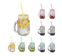 Relaxdays Colourful Drinking Jars Set of 10