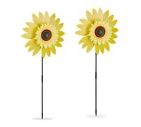 Relaxdays Colourful flower windmill set of 2