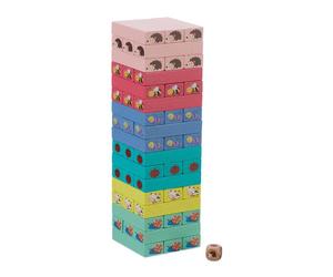 Relaxdays Colourful Wooden Wobble Tower