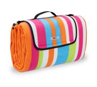 Relaxdays Colourfully Striped Picnic Blanket