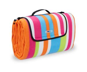 Relaxdays Colourfully Striped Picnic Blanket
