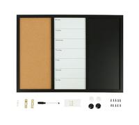 Relaxdays Combination Board 3-in-1, H x W: 50 x 70 cm, Whiteboard, Notice Board, Chalkboard, Accessories, Magnetic Memo Board, Multicoloured